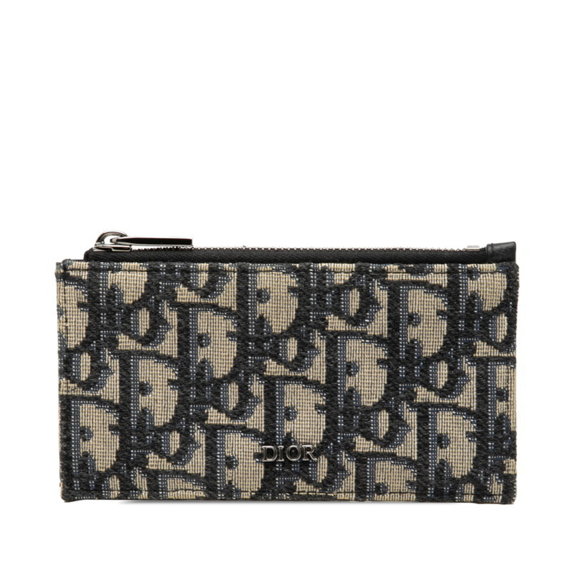 Christian Dior Dior Oblique Zip Card Holder Wallet/Coin Case Fragment 2esbc25...